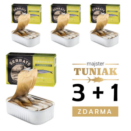 Kis szardínia (16/20 db.) olívaolajban – 3+1 akció